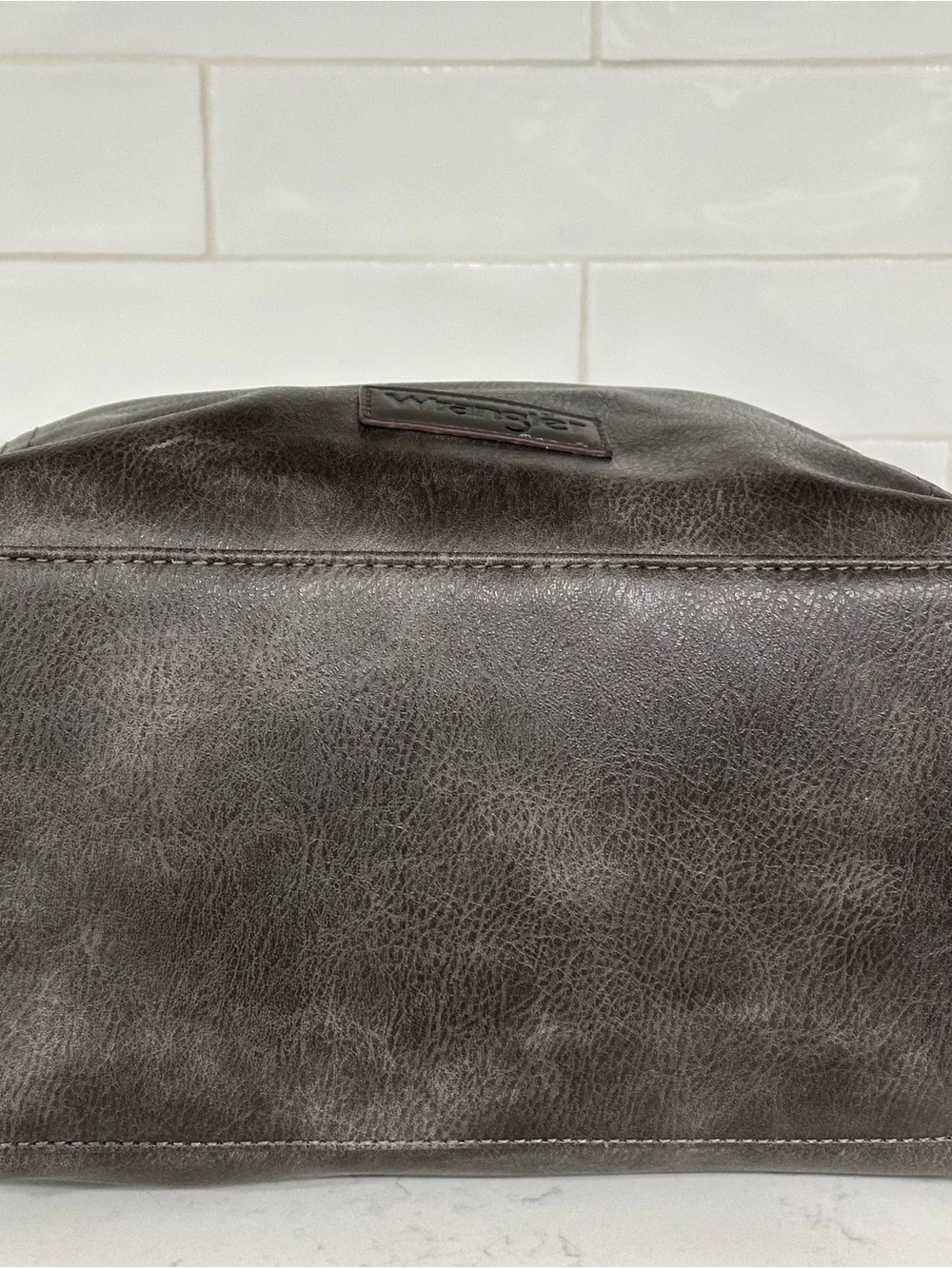 Wrangler Gray Faux Leather Shoulder Bag